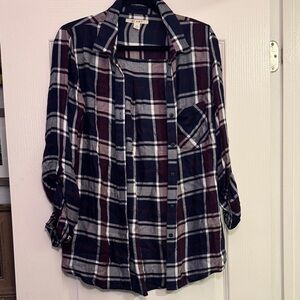 Soft Plaid Button-Up Shirt